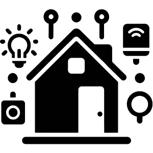 Icône représentant une maison connectée intelligente