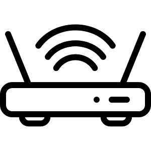 Icône représentant un réseau sans fil Wi-Fi pour domotique