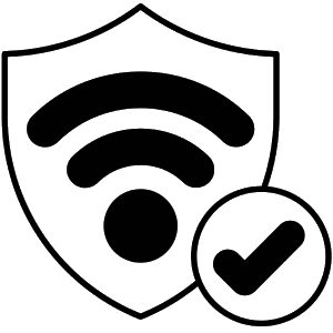 Icône représentant la sécurité connectée de la maison