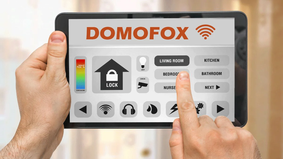 Interface DOMOFOX affichée sur tablette tactile